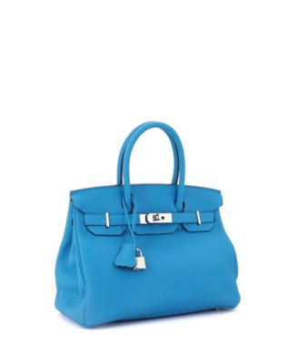 Birkin 30 Handbag Verso Togo with Palladium Hardware