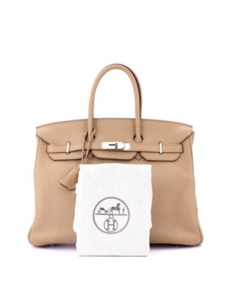 Birkin 35 Handbag Light Togo with Palladium Hardware