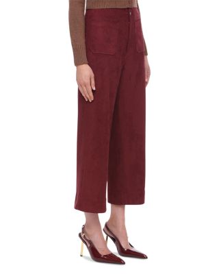 Faux Suede Wide Leg Pants