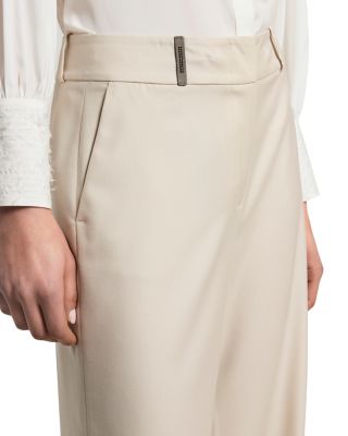 Wool Mid Rise Wide Leg Pants