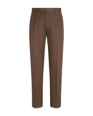Cotton & Wool Pleated Pants