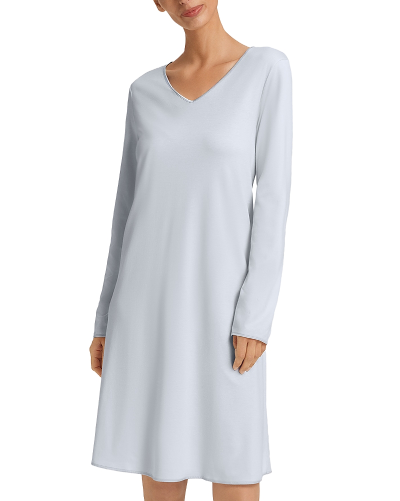 Hanro V Neck Nightgown In Blue