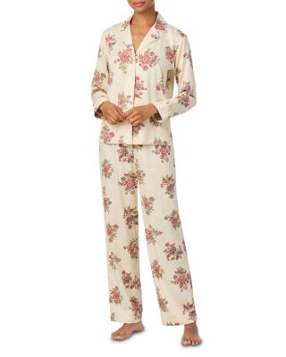 Long Sleeve Notch Collar Long Pants Pajama Set