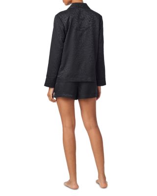 Long Sleeve Notch Collar Boxer Pajama Set