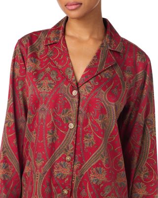 Long Sleeve Notch Collar Long Pants Pajama Set