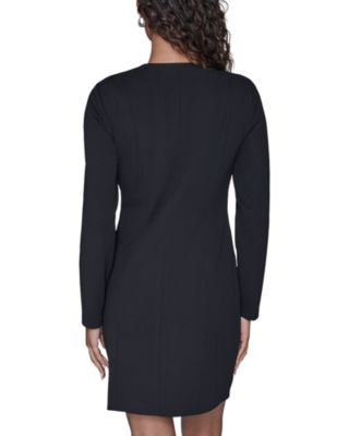 Colorblocked Bow Trim Jacket Dress