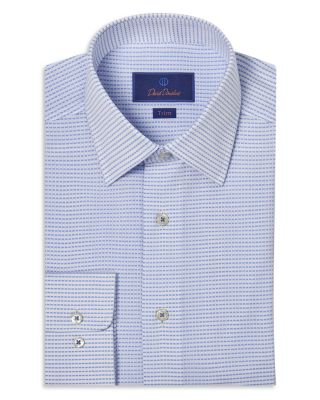 Horizontal Dobby Trim Fit Dress Shirt	