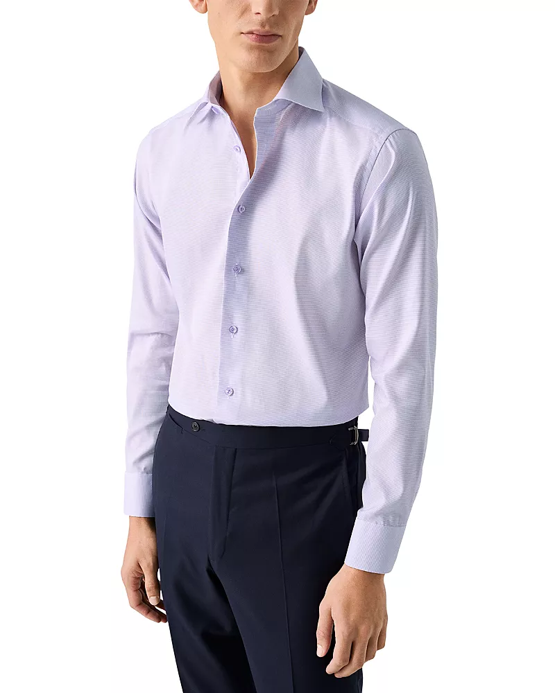 Eton Contemporary Fit Textured Solid Shirt