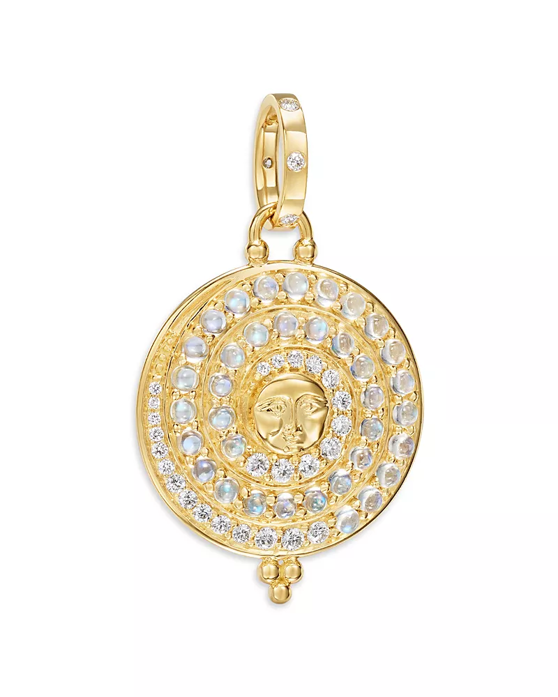 Temple St. Clair 18K Yellow Gold Fj Blue Moonstone & Diamond Lunar Glow Pendant