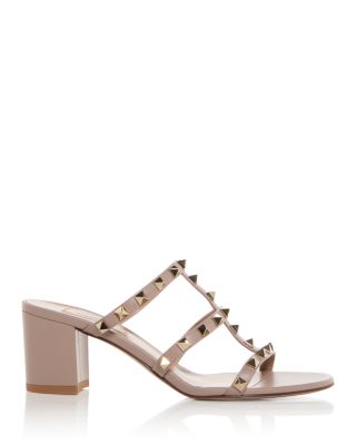 Women's Rockstud Block Heel Slide Sandals