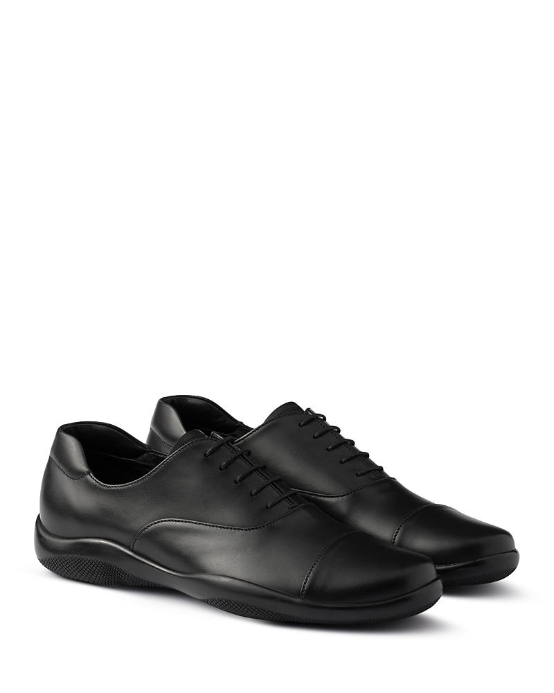Prada Men's Toblach Laced Leather Shoes