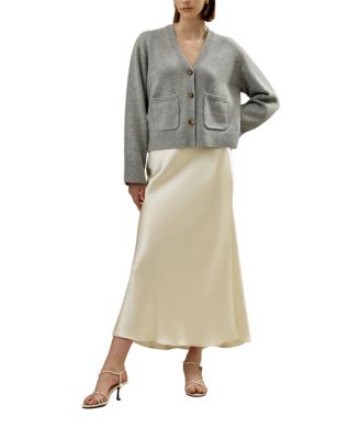 Cropped Wool-Cashmere Blend Cardigan