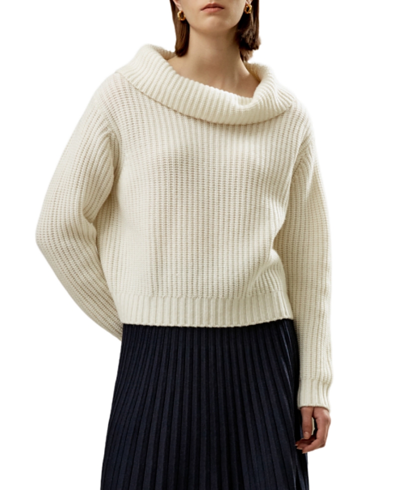 Lilysilk Wide Cowl Neck Sweater For Women In Neutral