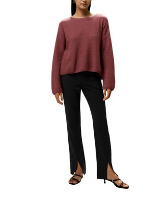 Relaxed Fit Drop-Shoulder Silk Cashmere Blend Sweatshirt