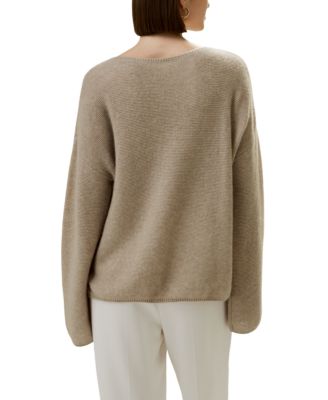 Relaxed Fit Drop-Shoulder Silk Cashmere Blend Sweatshirt