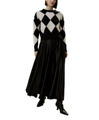 Round Neck Diamond Pattern Cashmere Sweater