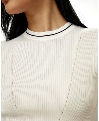 Ribbed Knit Silk Crop Top