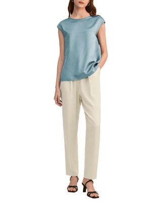 Basic Cap Sleeves Silk Tee