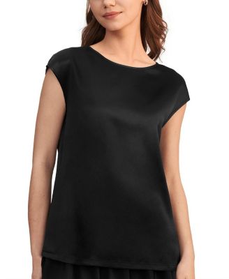 Basic Cap Sleeves Silk Tee