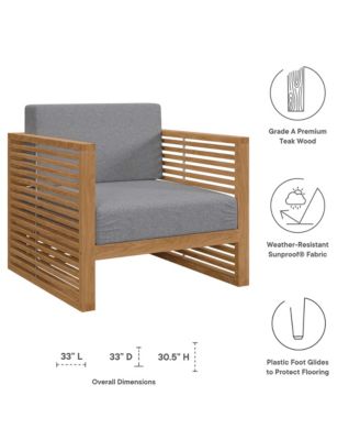 Carlsbad Teak Wood Outdoor Patio Armchair