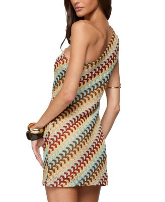 Agua Zigzag One Shoulder Mini Dress