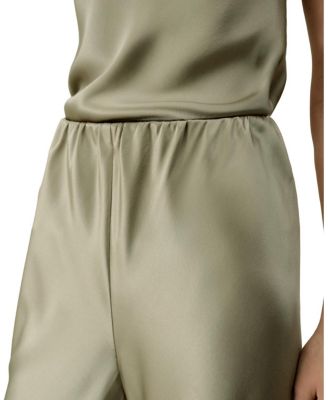 Straight-Leg Silk Satin Pants