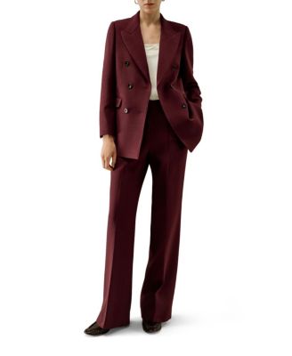 Silk-Wool Twill Flare Pants