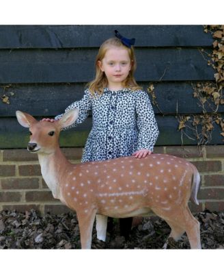 Girls' Navy Floral Button-Front Dress - Little Kid, Big Kid