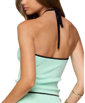 Aureley Contrast Knit Halter Top