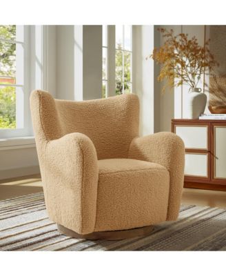 Montrose Wingback Sherpa Swivel Accent Chair