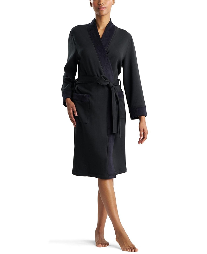 Natori Edit Nova Cozy Brushed Knit Dream Robe In Black