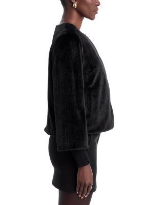 Faux Fur Knit Cuff Jacket