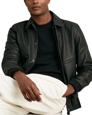 Purleigh Leather Zip Through Funnel Jacket