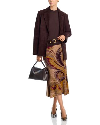 Wool Paisley Trumpet Skirt