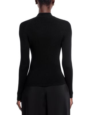 Mock Neck Wool &amp; Silk Top