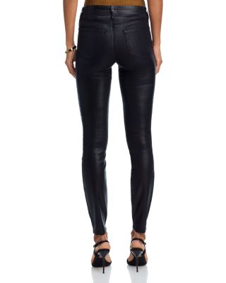 Marguerite Coated High Rise Skinny Jeans in Black Coated