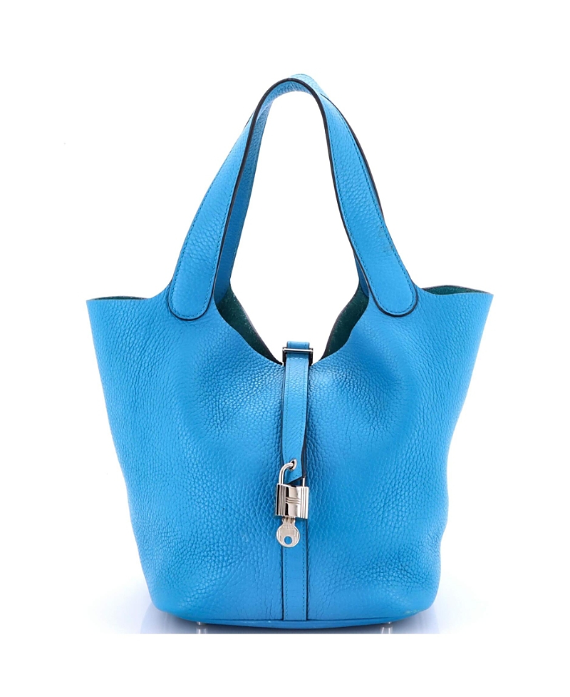 Click to view more detailed imagery on our partner's website Pre-owned Pre-owned Hermes Hermes Mm Picotin Lock Bag Clemence In Blue