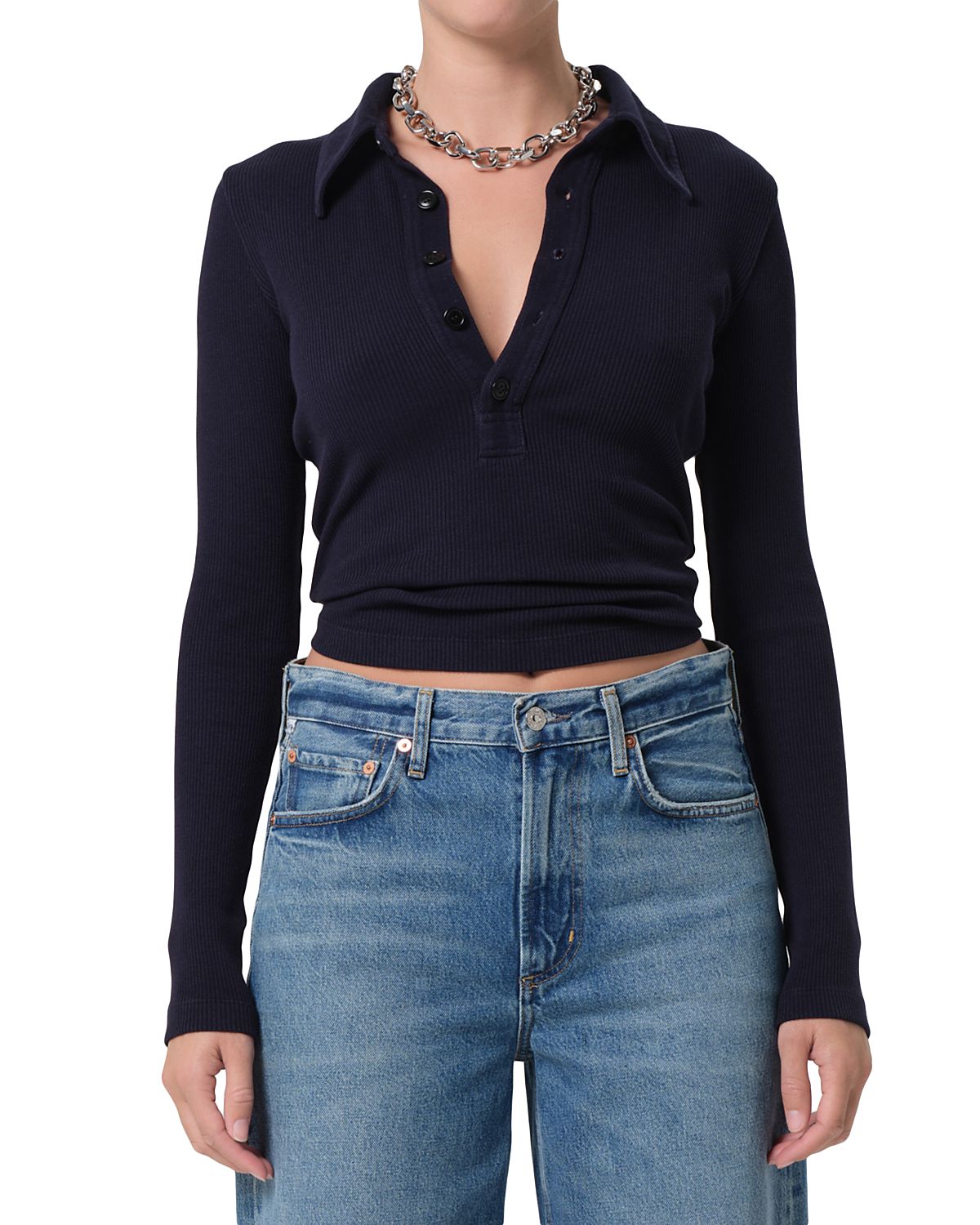 Citizens of Humanity 60's Long Sleeve Polo Top