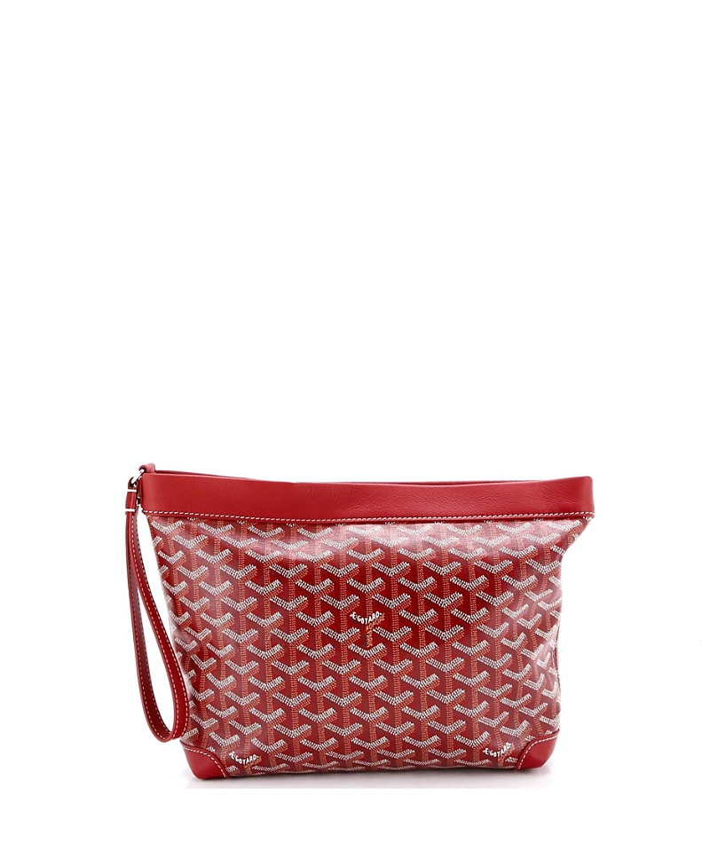 PRE-OWNED GOYARD Pre-owned  Goyard Goyardine Conti Pouch Coated Canvas In Red