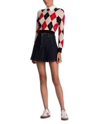 Suzie Pleated Denim Miniskirt