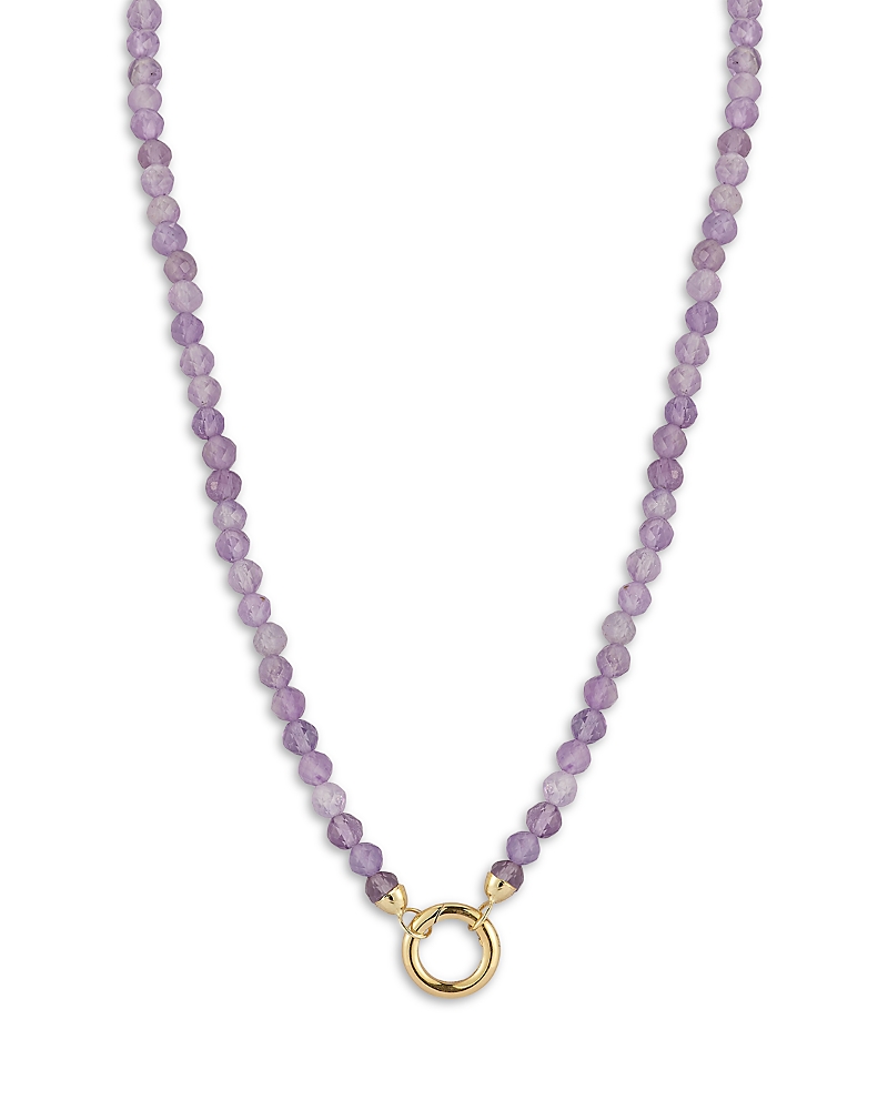 Moon & Meadow 14K Yellow Gold Amethyst Bead Circle Pendant Necklace, 17