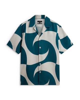 Roldan Short Sleeve Oversized Swirl Shirt