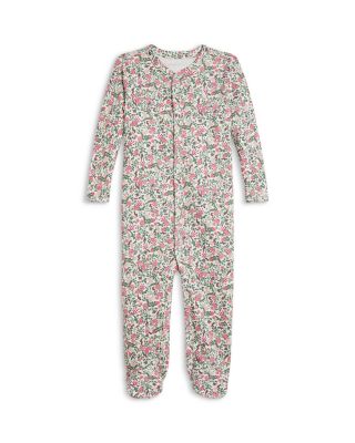 Girls&#39; Floral Cotton Interlock Footed Coverall - Baby