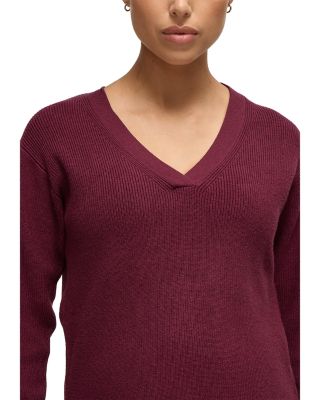 V Neck Side Zip Maternity Sweater