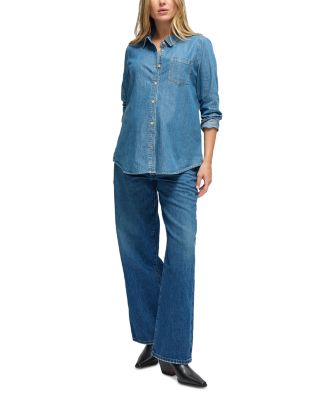 Button Down Denim Maternity Shirt