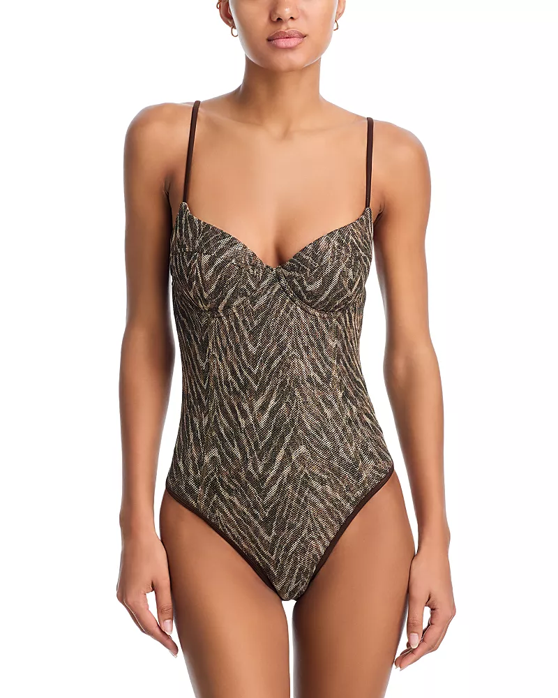 Ramy Brook Jayda Printed Underwire One Piece Swimsuit