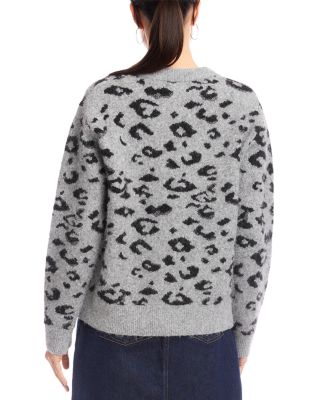 Metallic Animal Print Crewneck Sweater