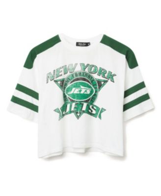  Women's NFL New York Jets Striped Crop Tee