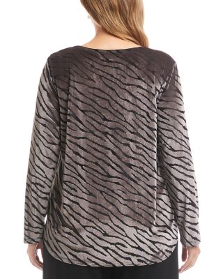Plus Size Velvet Burnout Shirt