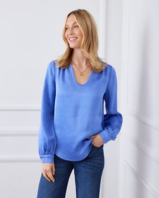 Satin Shirred Blouse